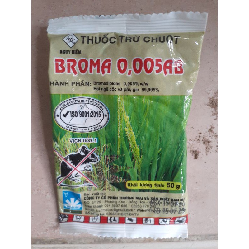 THÓC CHUỘT SINH HỌC BROMA 0,005AB GÓI 50G