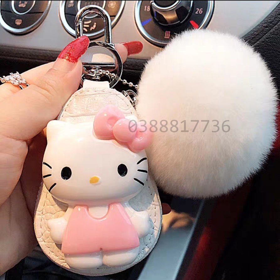 Bao da chìa khoá ô tô hình mèo Kitty dễ thương