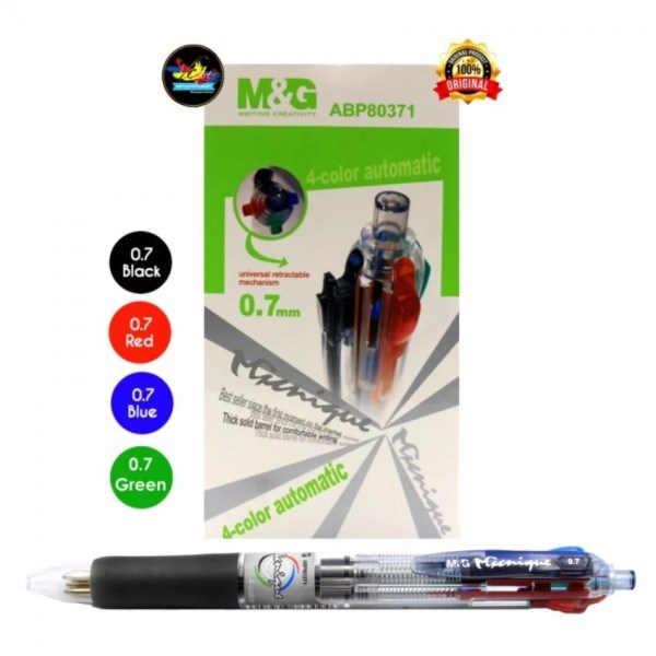 Bút bi 4 màu M&G ABP80371, ngòi trơn, đẹp, rõ nét