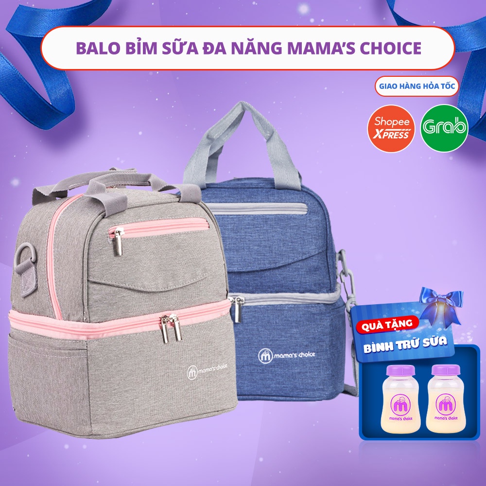 Balo Bỉm Sữa Mama’s Choice, Giữ Lạnh Sữa Mẹ Lên Đến 14h, Giữ Ấm Thức Ăn Cho Mẹ và Bé, Thiết Kế Thời Trang