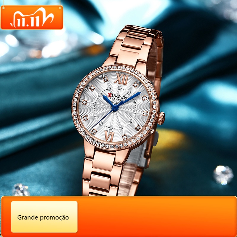 Qsjzhy Curren Mới Đồng Hồ Đeo Tay Bạc Bằng Thép Sáng Tạo Chống Thấm Nước Relogio Feminino Cho Nữ (Hàng Có Sẵn)