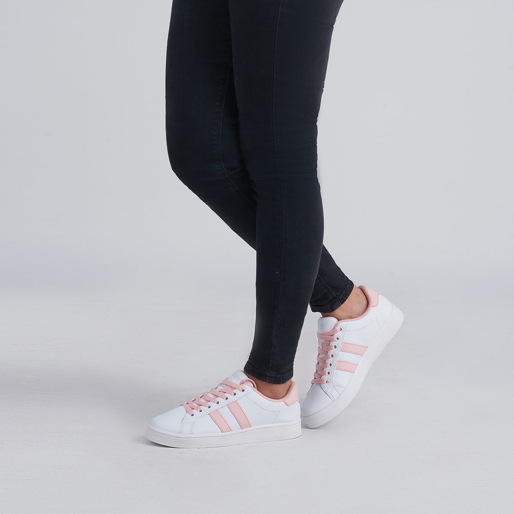 Giày Sneaker Nữ Jockey Style Cổ Thấp Thể Thao Trắng Phối Hồng - J0414 Woman