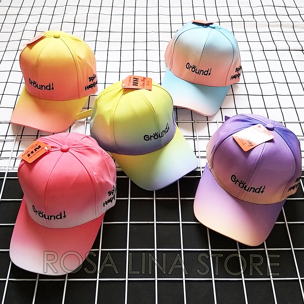 Mũ Lưỡi Trai Thời Trang Nam Nữ Phối Màu 3D Thêu Chữ Ground Phong Cách TIE DYE Siêu Cá Tính Độc Lạ - Rosa Lina Store