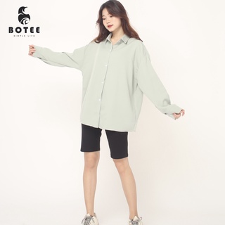Áo sơ mi Kiểu Áo Khoác Basic Trơn dài tay form rộng 4 màu ĐEN - TRẮNG - HỒNG -XANH unisex nam nữ