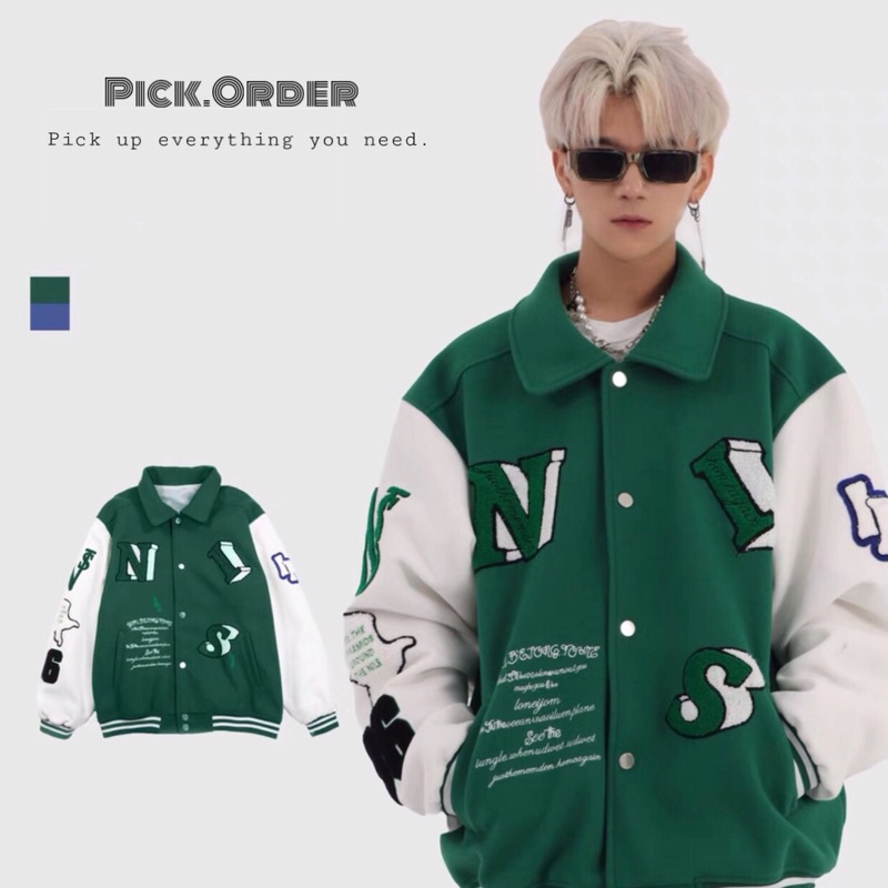 Áo varsity jacket unisex nam nữ hiphop INS siêu chất