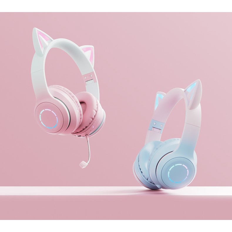 Tai Nghe/Headphone Chụp Tai Mèo Bluetooth BT029C 5.1 Dễ Thương Tặng Micro Âm Bass Mạnh Mẽ Êm Tai Hot Trend 2023