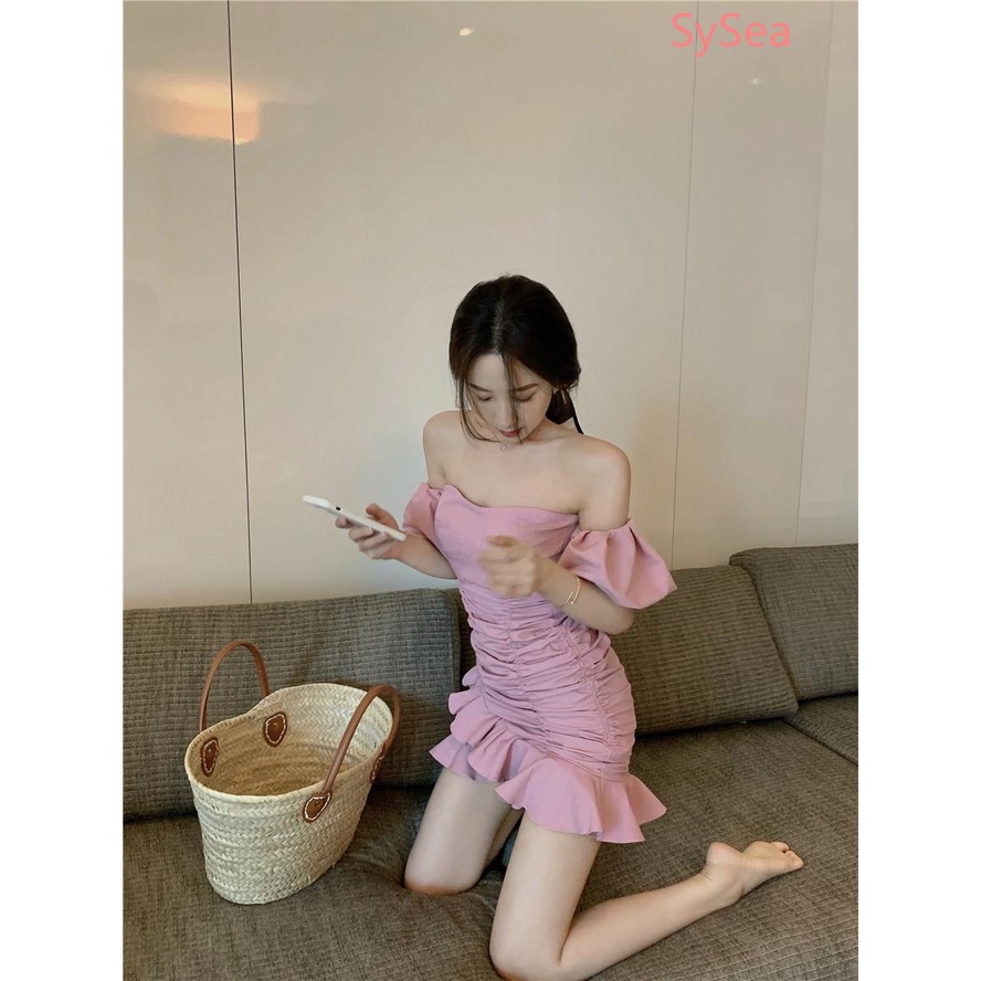 Đầm Dự Tiệc Trễ Vai Kiểu Pháp Thời Trang Mùa Hè Cho Nữ