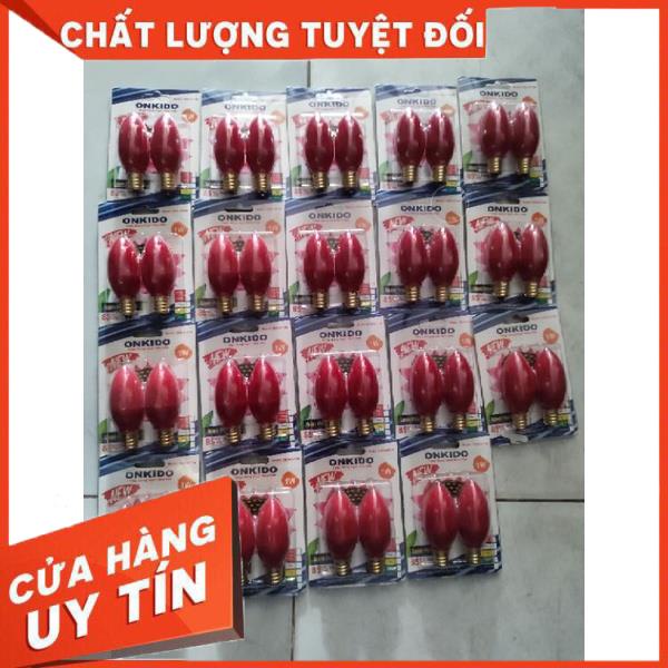 1 cặp 2 bóng đèn led trái ớt e12 màu đỏ