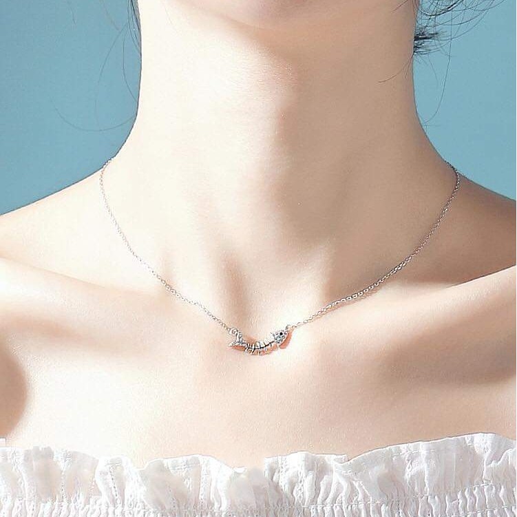 Dây chuyền bạc Dây xương cá cá tính cho nữ