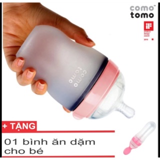 Bình sữa silicon siêu mềm 150ml tặng kèm 01 bình thìa ăn dặm