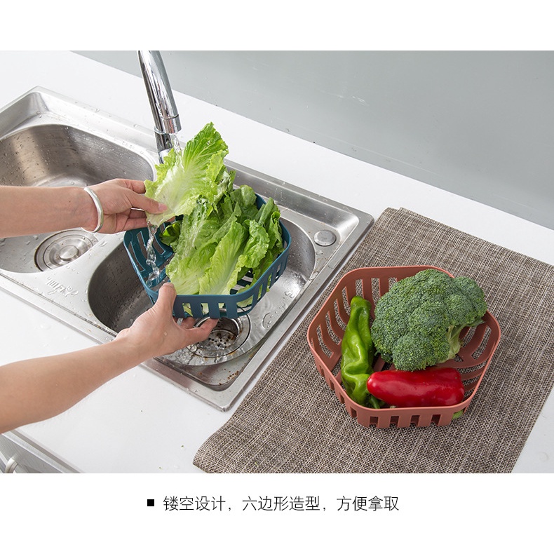 Rổ Nhựa Đựng Rau Củ Quả Ráo Nước Hình Lục Giác