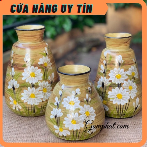 [MẪU MỚI] Lọ hoa gốm mộc- Gốm sứ Bát Tràng