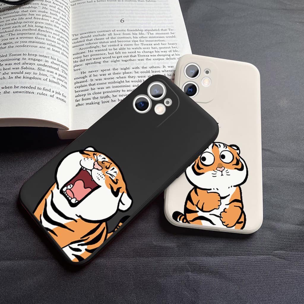 Ốp Lưng Iphone Cạnh Vuông, Bảo Vệ Camera Hình Hổ Con ip 7Plus,8Plus,x,xs,xsmax,11,11promax,12,12promax,13,13promax