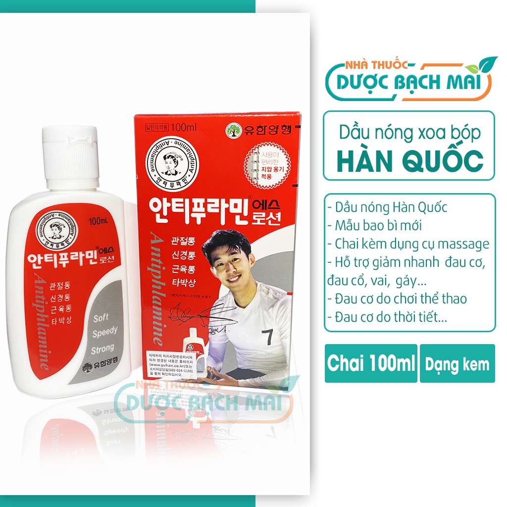 Dầu nóng xoa bóp hàn quốc chính hãng xoa bóp massage màu đỏ antiphlamine 100ml