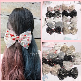 [Ảnh thật] KẸP NƠ TIỂU THƯ REN THÊU PHỐI NỤ HOA TƯỜNG VI 03- KẸP TÓC HÀN QUỐC PHONG CÁCH ULZZANG PHỤ KIỆN NỮ GIÁ RẺ