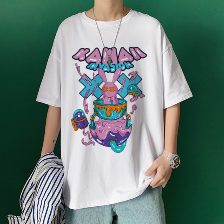Áo thun tay lỡ - Áo phông form rộng Unisex mẫu mới KAWAII INVASION