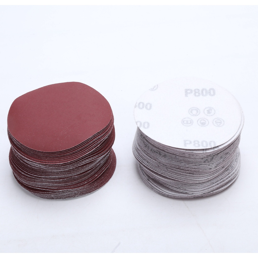 Combo 40 Giấy mài nhám xếp tròn 100mm đánh bóng, mặt sau tự dính AOTUO 4 inch 5 inch với mật độ hạt từ 60 tới 2000