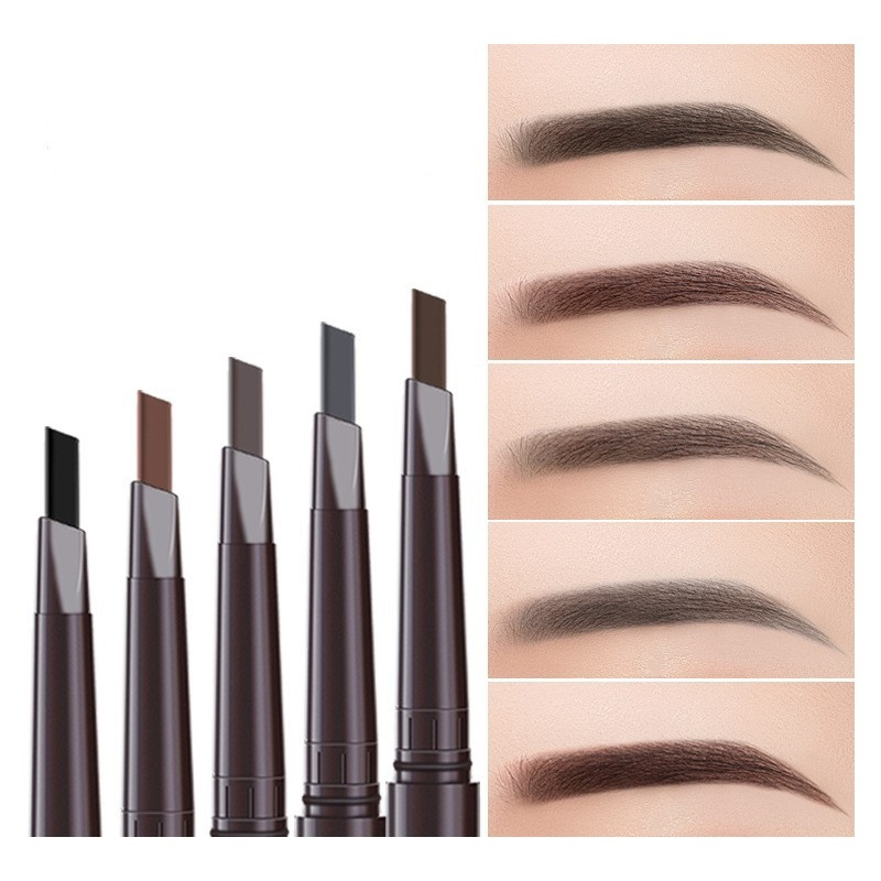 Bút kẻ mắt Myonly hai đầu siêu mảnh kháng nước tạo hiệu ứng 3D màu nâu/đen tự nhiên lâu trôi