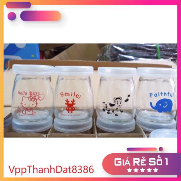 (Sale)  1 HŨ SỮA CHUA CÓ NẮP 100ml hàng dầy đẹp (nhiều hình ngộ nghĩnh)