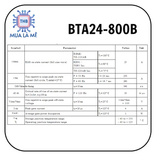 Triac BTA24 800B 25A 800V chất lượng tốt