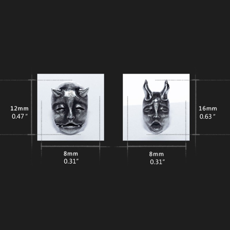 Khuyên tai hình mặt tiểu quỷ phong cách Gothic cá tính độc đáo