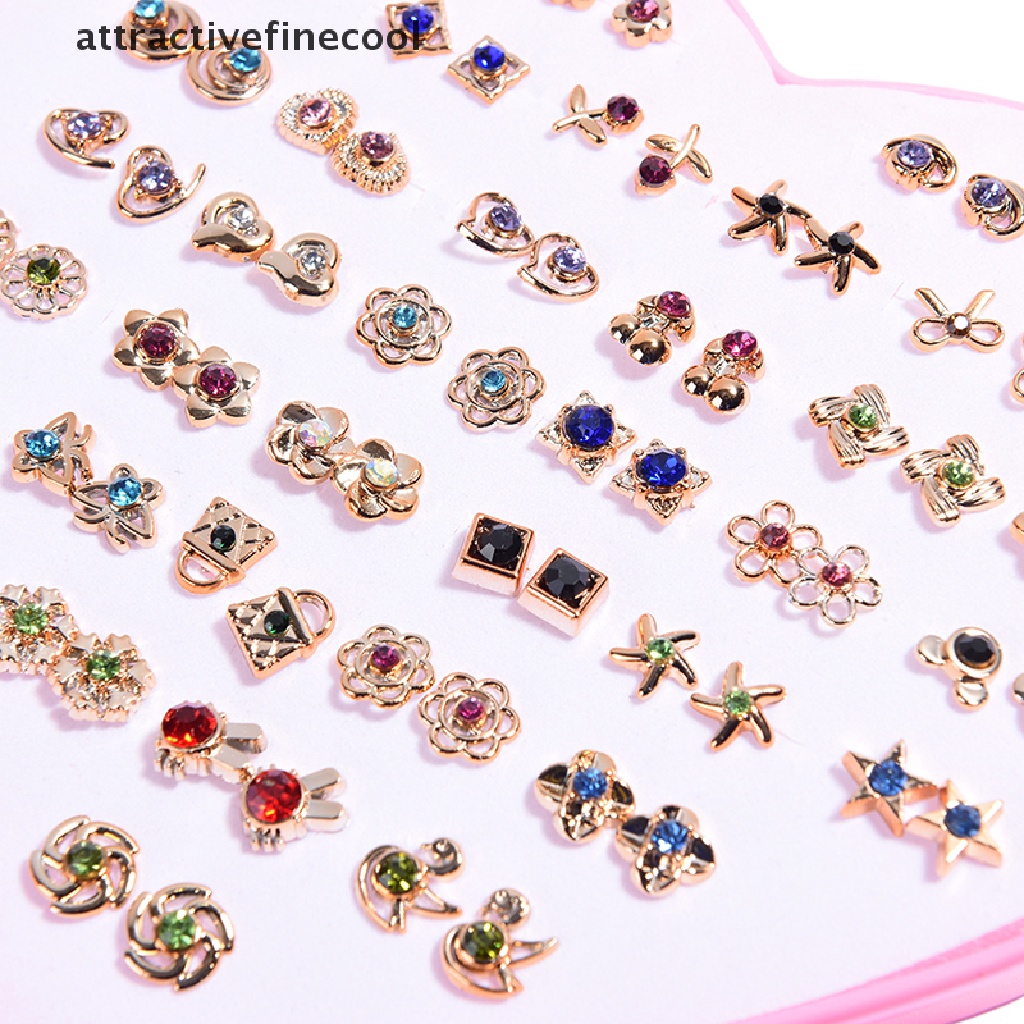 Set 36 Đôi Khuyên Tai Đính Đá Thời Trang Cho Nữ