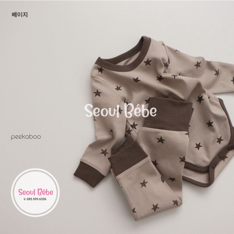 Bộ dài tay Sao Thu (jumpsuit/rời) cho bé bst mới nhất Peekaboo made in Korea(không kèm mũ)