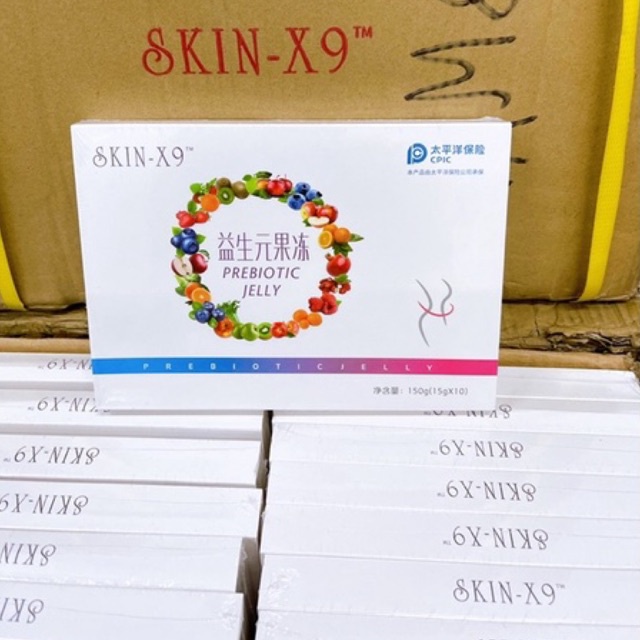 Combo Giá Sỉ 10 Hộp Thạch Giảm Cân, Thải Mỡ - PREBIOTIC JELLY - Thạch Xanh, Skin X9