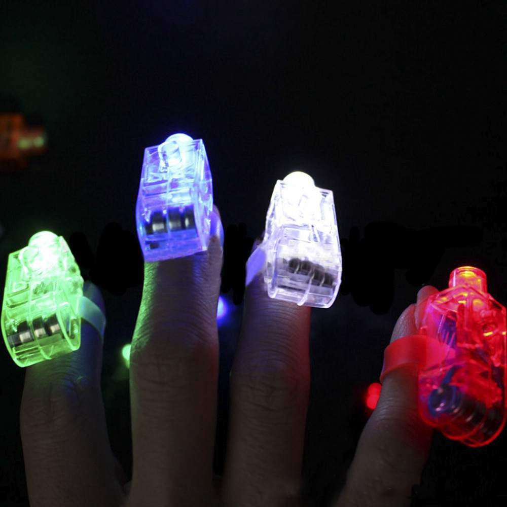 Ngón tay phát sáng Led Finger-Nhẫn Đeo Ngón Tay Có Đèn Led Phát Sáng Độc Đáo vòng đèn LED laser phát sáng gắn trên ngón