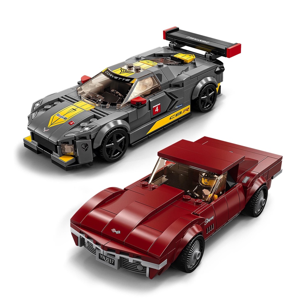 Lego 76903 Speed Champions Chevrolet Corvette C8.R Race Car and 1968 Chevrolet Corvette