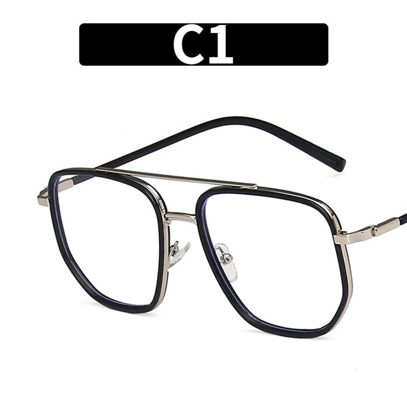 Mắt Kính Gọng Vuông Kim Loại Chống Ánh Sáng Xanh Có Thể Thay Thế Được