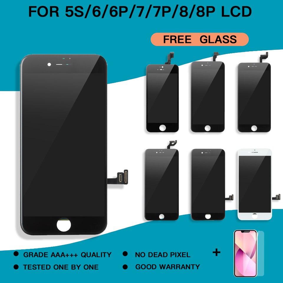 1 Miếng Dán Màn Hình Cảm Ứng LCD AAA + 100% Thay Thế Cho iPhone 5 5S SE 6 6S 7 8 Plus