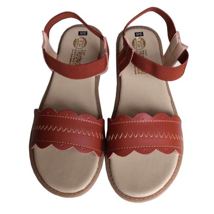 Sandal nữ Trường Hải đế bệt da bò thật mềm mại không bong tróc SDN0141 [HÌNH ẢNH THẬT  ]
