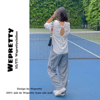 Áo sơmi cách điệu oversize màu xanh ngọc và trắng basic AH13 Wepretty Clothes