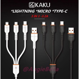 Cáp sạc 3 đầu kaku kcs_237 chính hãng