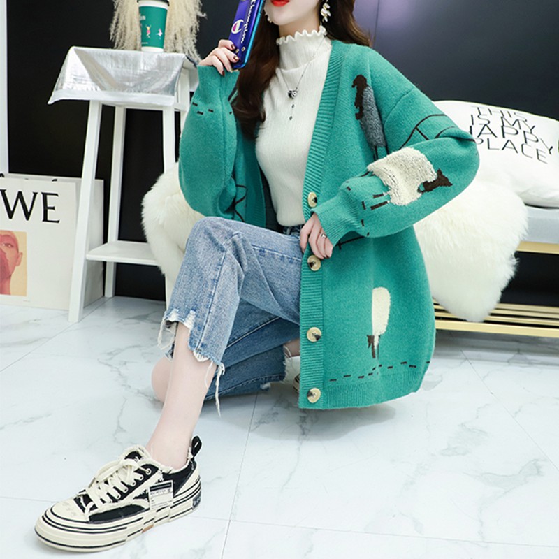Áo cardigan sweater tay dài dáng rộng thời trang dành cho nữ | BigBuy360 - bigbuy360.vn