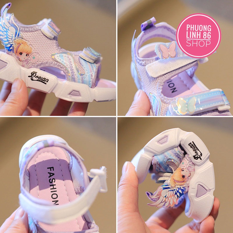 Dép Sandal Trẻ Em Bé Gái Từ 2 Đến 7 Tuổi Quai Ngang Đế Êm Siêu Nhẹ Họa Tiết Công Chúa Đáng Yêu Shop E70 (A02)
