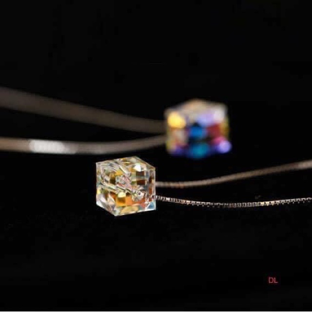 DÂY CHUYỀN BẠC MẶT ĐÁ PHA LÊ CAO CẤP - TRANG SỨC BẠC Ý S925