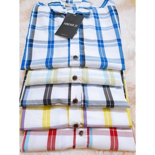 Áo sơ mi sọc caro tay ngắn vải cotton cho bé trai từ 5 tuổi đến 12 tuổi từ 23 đến 43 ký