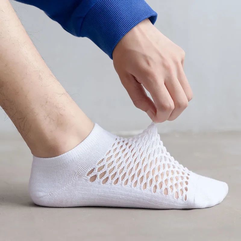 Set 3 Đôi Vớ Thuyền Thoáng Khí Thấm Hút Mồ Hôi Màu Sắc Đơn Giản Dành Cho Nam