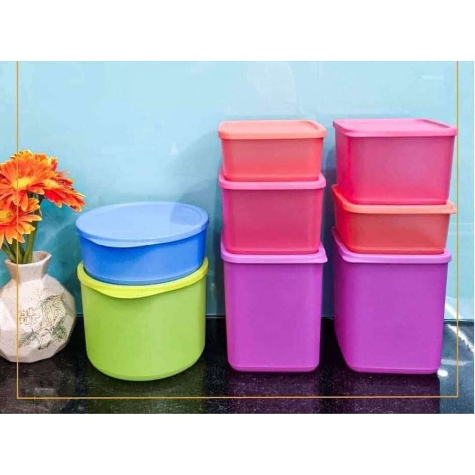Bộ hộp nhựa đựng thực phẩm tủ lạnh khô mát Magic Tupperware nhựa nguyên sinh an toàn chính hãng bảo hành (8 Hộp)