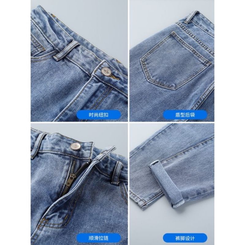 Quần jean bò baggy nam nữ ống suông rộng Unisex hàng Quảng Châu phong cách Hàn Quốc : Màu Xanh - Mã 01 Win Boutique | WebRaoVat - webraovat.net.vn