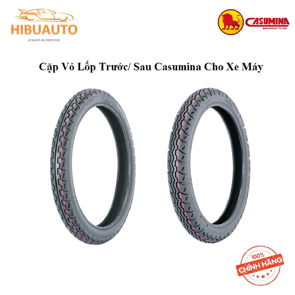 Cặp Vỏ Lốp Casumina Cho Xe Máy Trước 2.25 – 17 và Sau 2.50 – 17 Loại Tốt Dành cho Wave, Dream,...