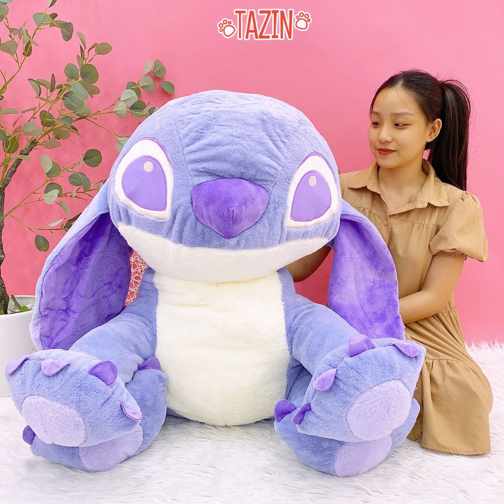 Gấu Bông Stitch Màu Tím Dễ Thương Size Vừa Và Lớn - Gấu Bông Tazin Cao Cấp