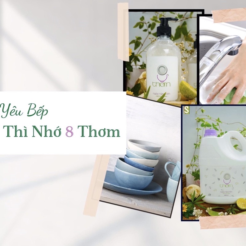 Nước Rửa Chén Bát Hữu Cơ Tám 8 Thơm 500ml-  HTX Sinh Dược, 100% từ thiên nhiên