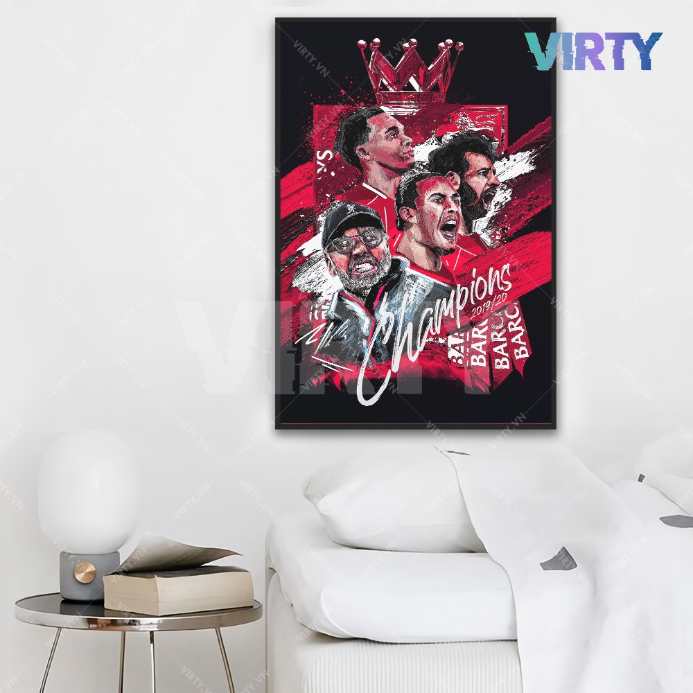 Tranh treo tường Câu lạc bộ BÓNG ĐÁ kèm khung composite VIRTY Tranh Canvas decor phòng ngủ, phòng làm việc