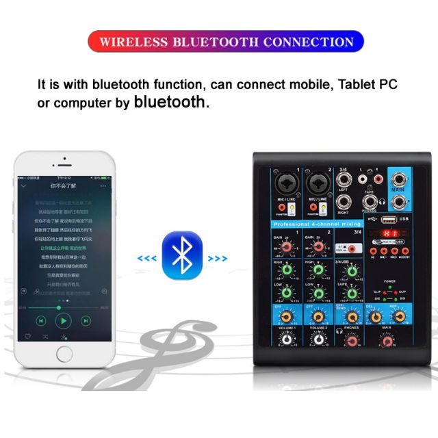 Bộ Trộn Âm Thanh - Mixer 4 kênh chuyên nghiệp cho dàn Karaoke gia đình