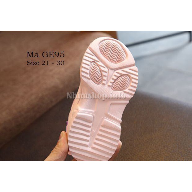 GIÀY THỂ THAO CHO BÉ GÁI 1 - 5 TUỔI ĐẾ EVA NHẸ KHÁNG KHUẨN ĐI HỌC ĐI CHƠI THỜI TRANG VÀ NĂNG ĐỘNG GE95
