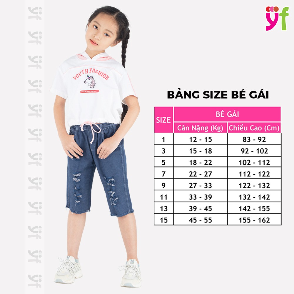 Quần jeans lửng YF wash bụi cá tính, YQX030-1, có thun co giãn thoải mái