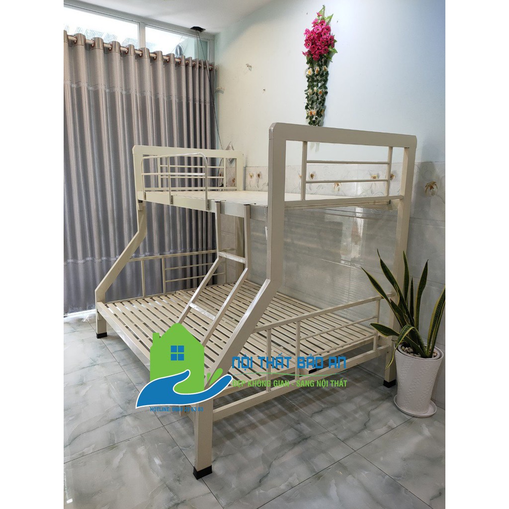 Giường sắt 2 tầng hộp trên 1m4 dưới 1m6 Bảo An | BigBuy360 - bigbuy360.vn